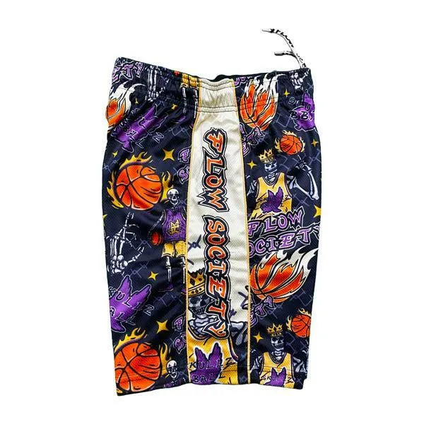 Mens Skeleton Hoops Short