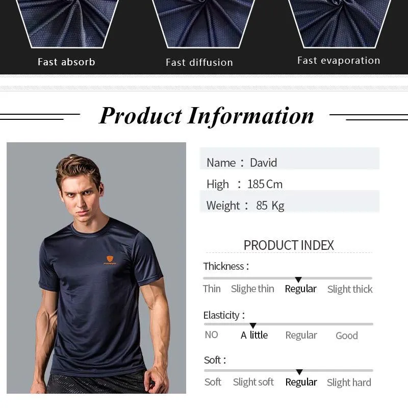 Men's Sports Fitness Jersey Fit Running Quick Dry Gym T-Shirts