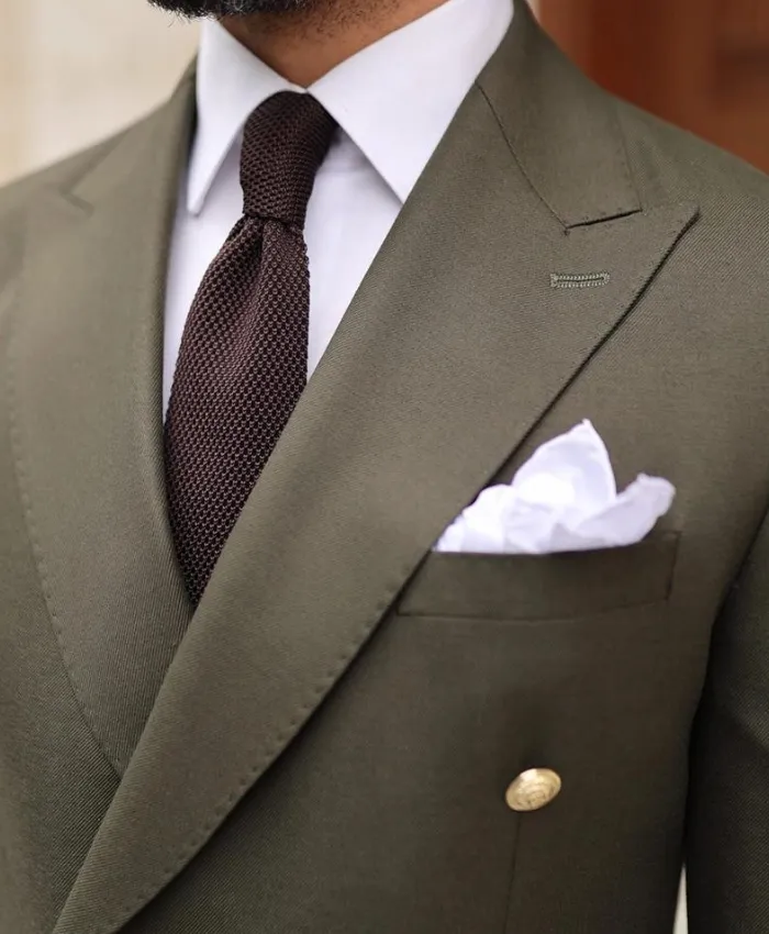 Military Green Suit - Double Breasted Suit - William Jacket