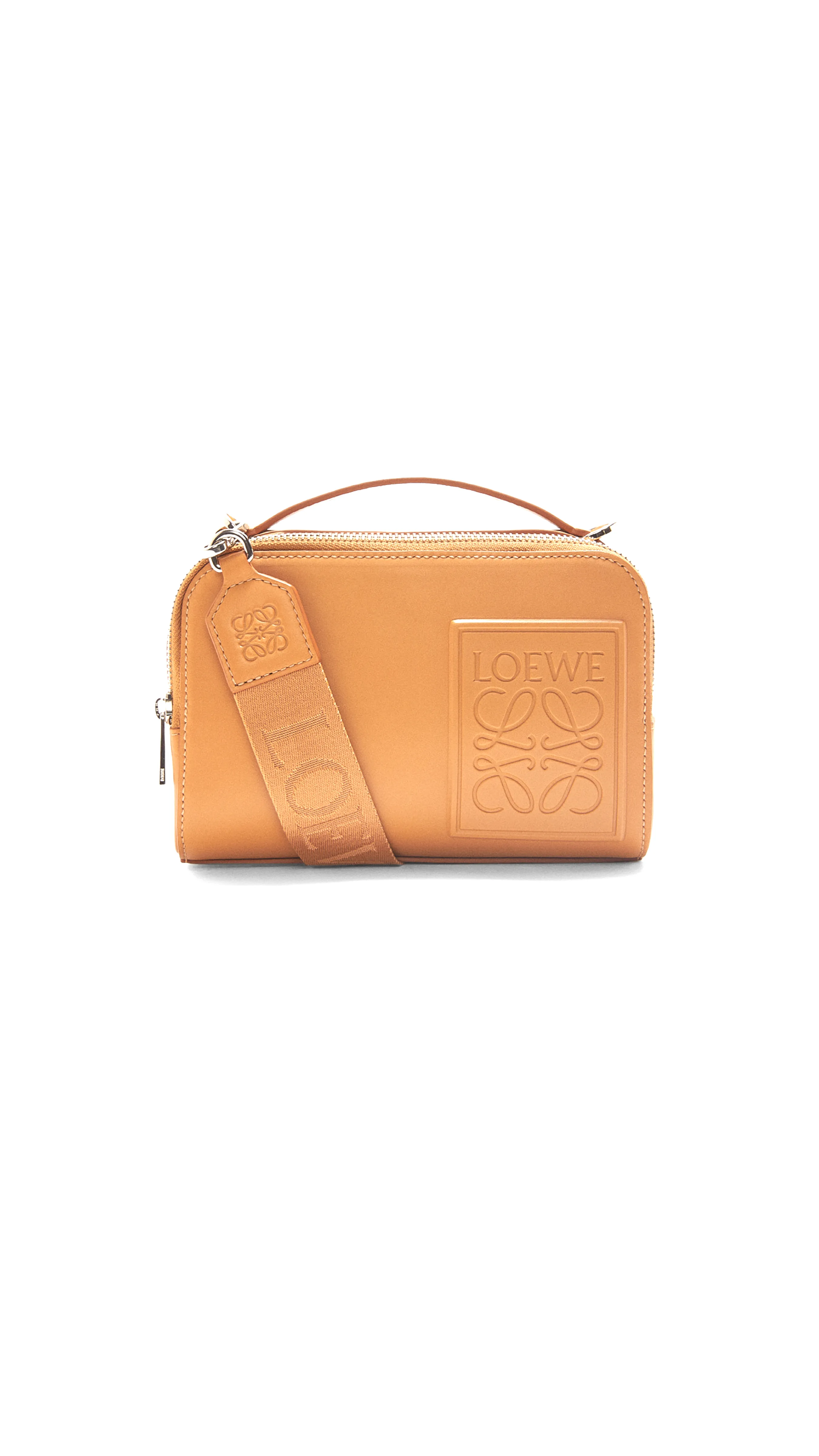 Mini Camera Crossbody Bag in Satin Calfskin - Warm Desert