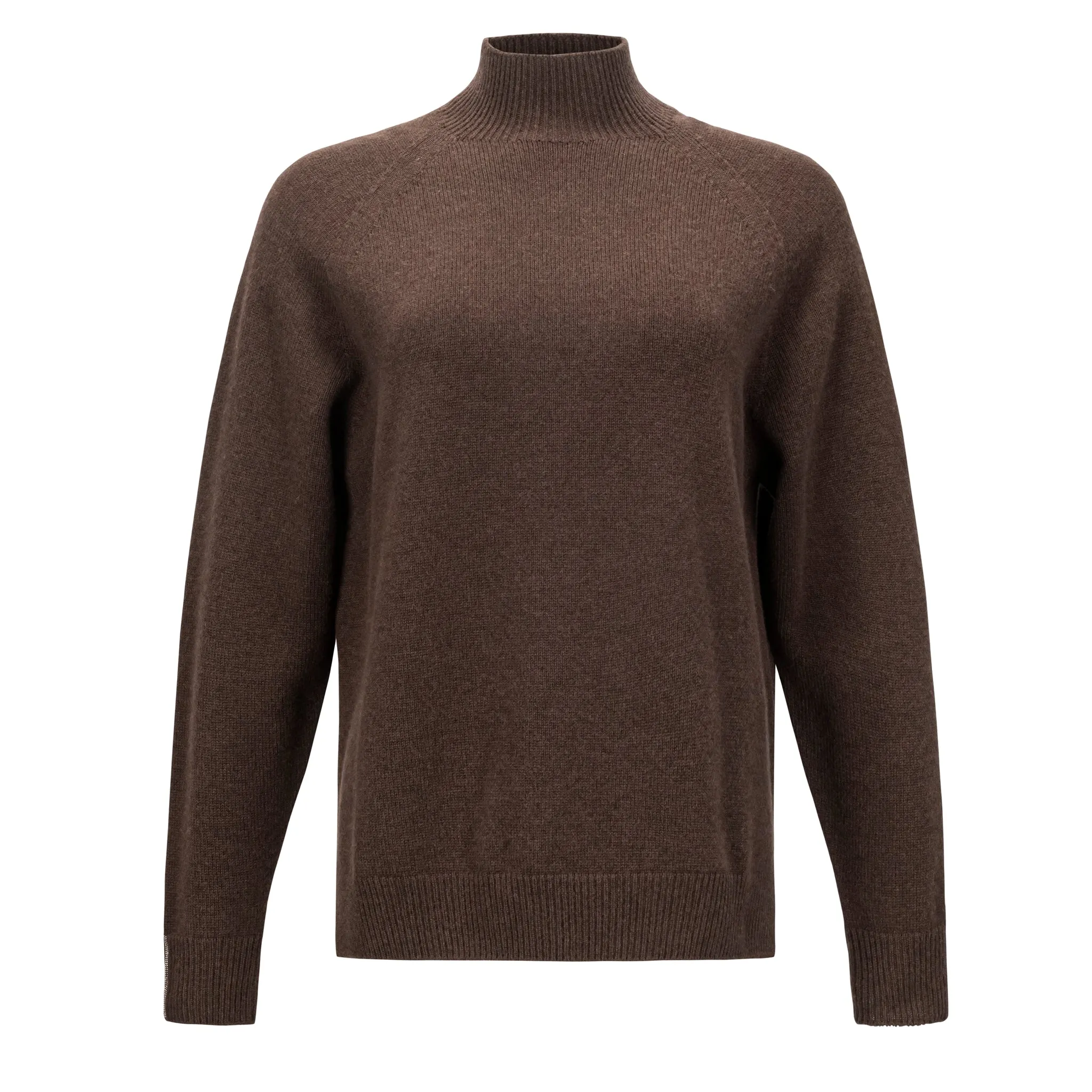 Mock Neck Sweater - Brown