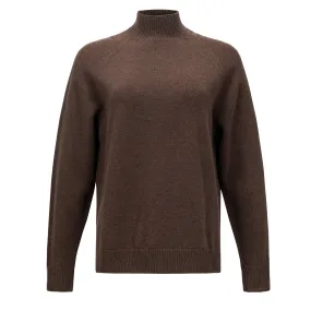 Mock Neck Sweater - Brown