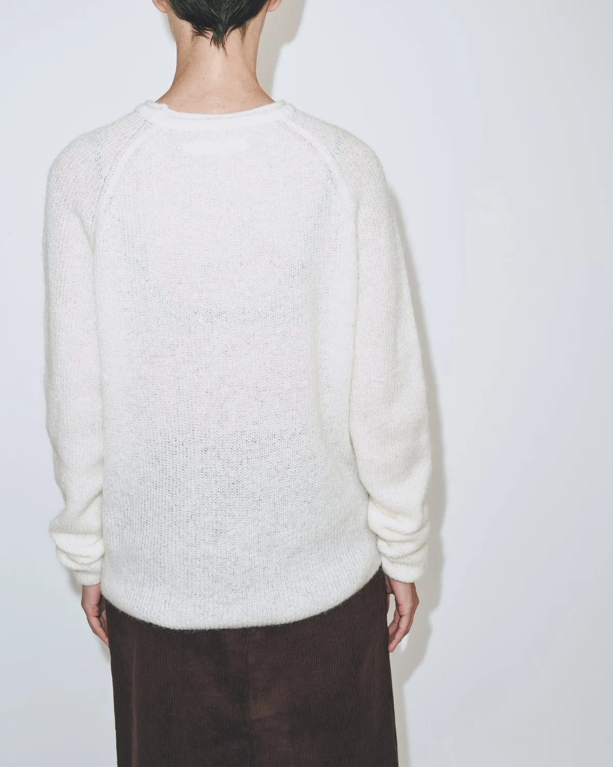 Mohair Blend Crewneck Sweater - Ivory