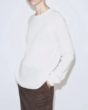 Mohair Blend Crewneck Sweater - Ivory