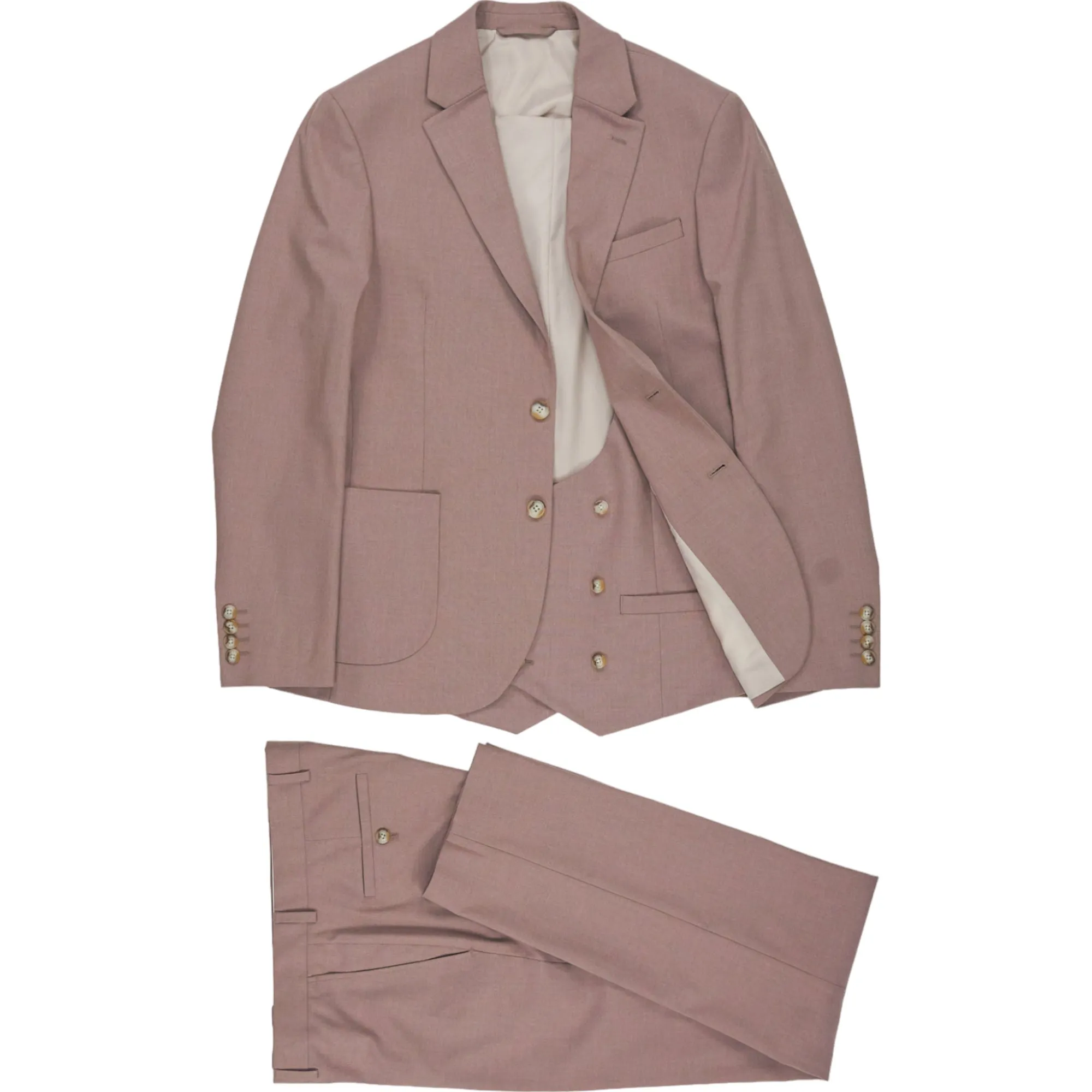 Moss Pink Slim Fit 3-Piece Suit