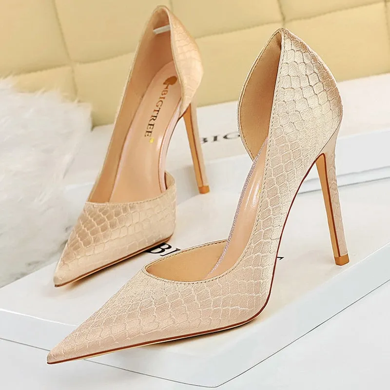 New Snake Pattern Women Pumps Sexy High Heels Party Shoes Stiletto