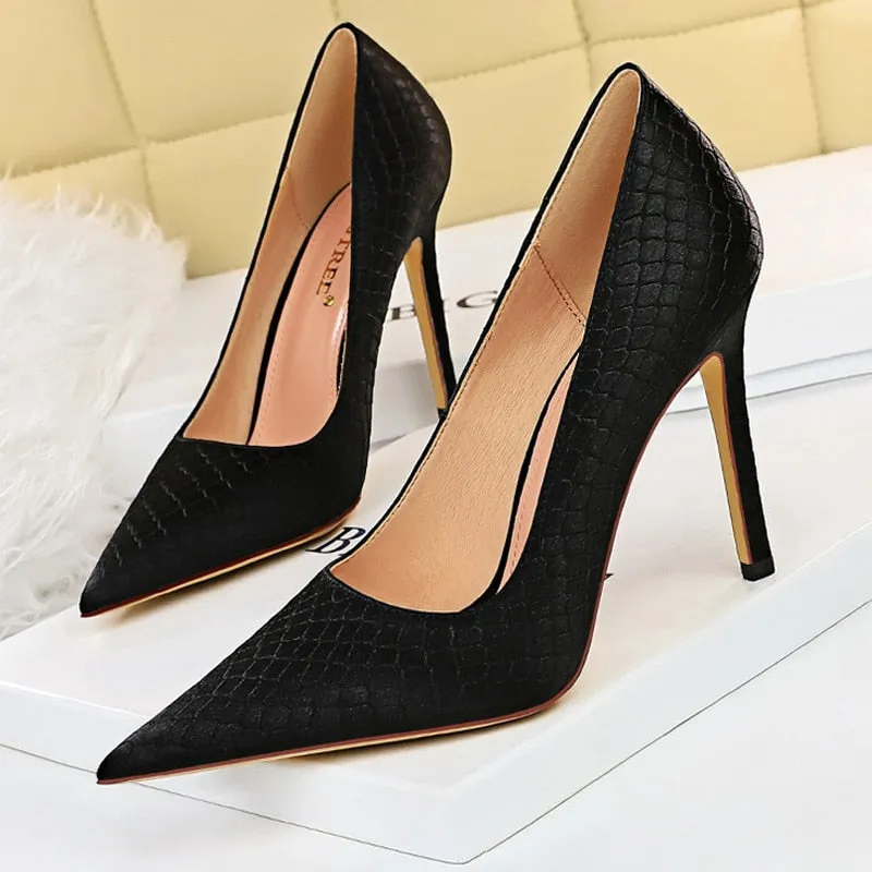 New Snake Pattern Women Pumps Sexy High Heels Party Shoes Stiletto