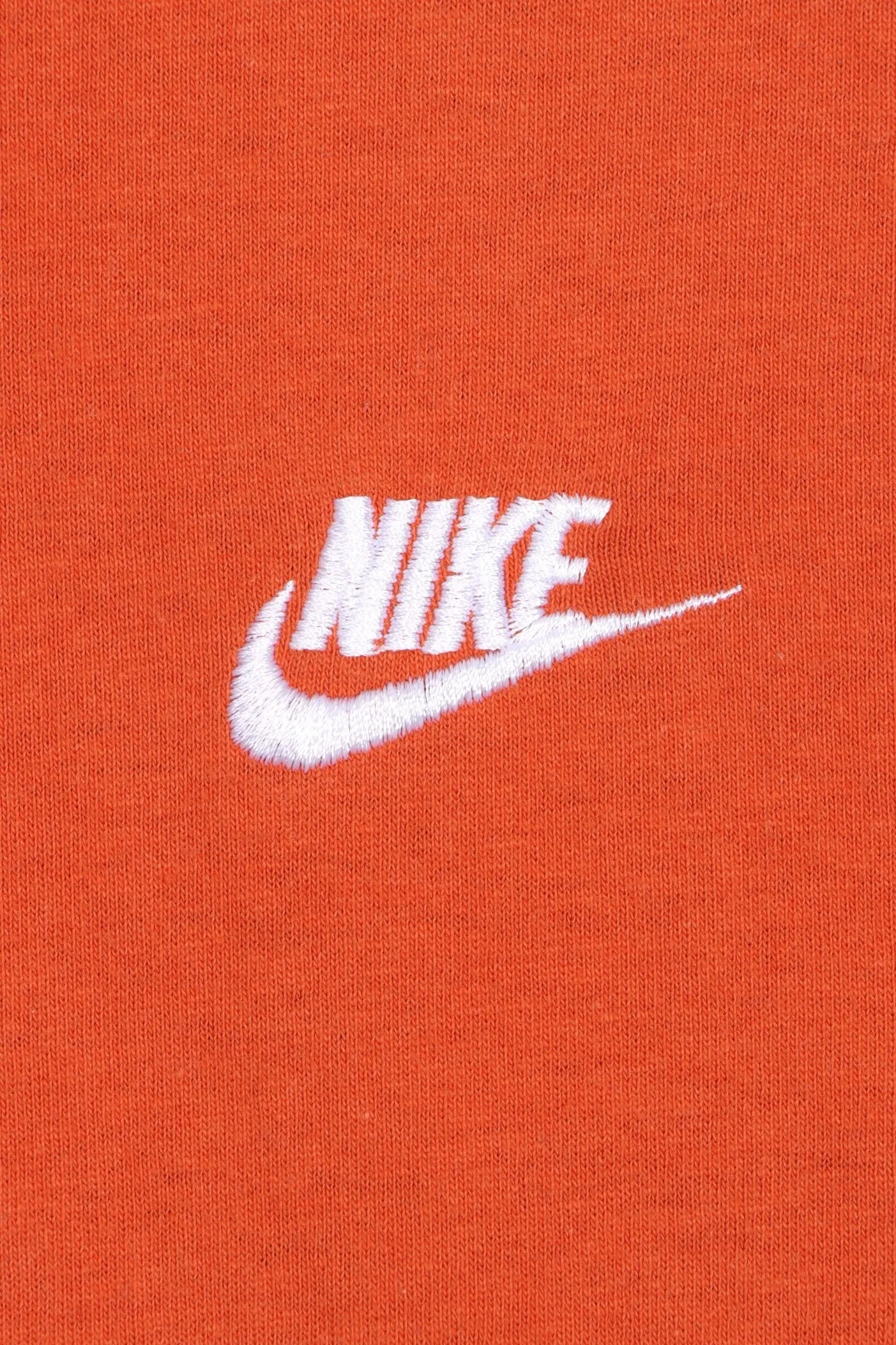 NIKE Swoosh Logo Orange Crewneck T-Shirt (S)