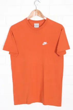 NIKE Swoosh Logo Orange Crewneck T-Shirt (S)