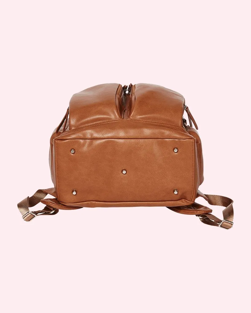 OiOi Signature Nappy Backpack - Tan Vegan Leather