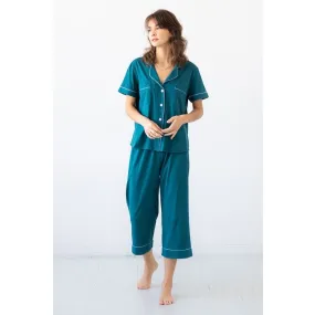 Pajama Capri Set in Deep Teal