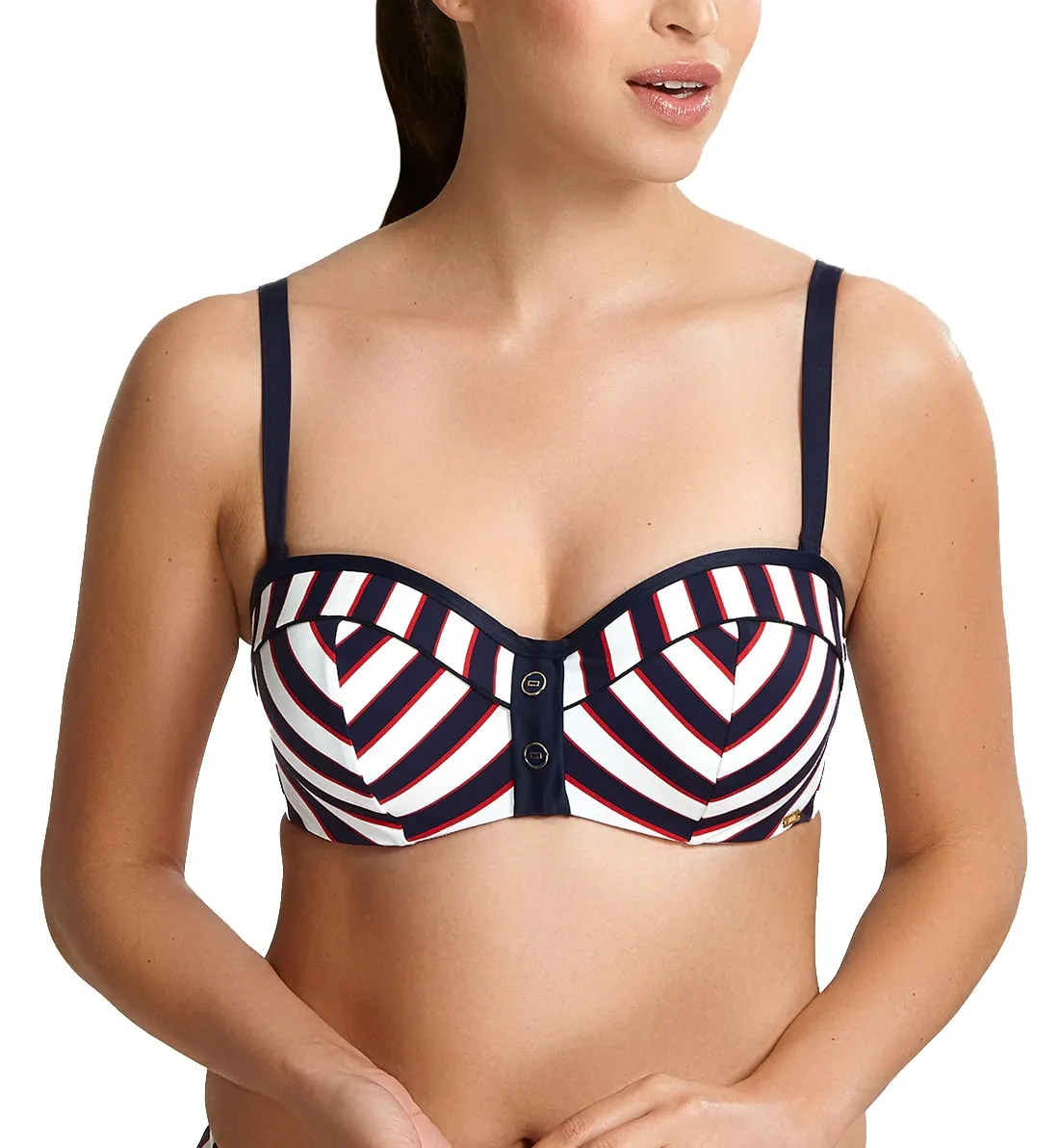 Panache Lucille Padded Bandeau Underwire Bikini (SW1373) - Navy Stripe