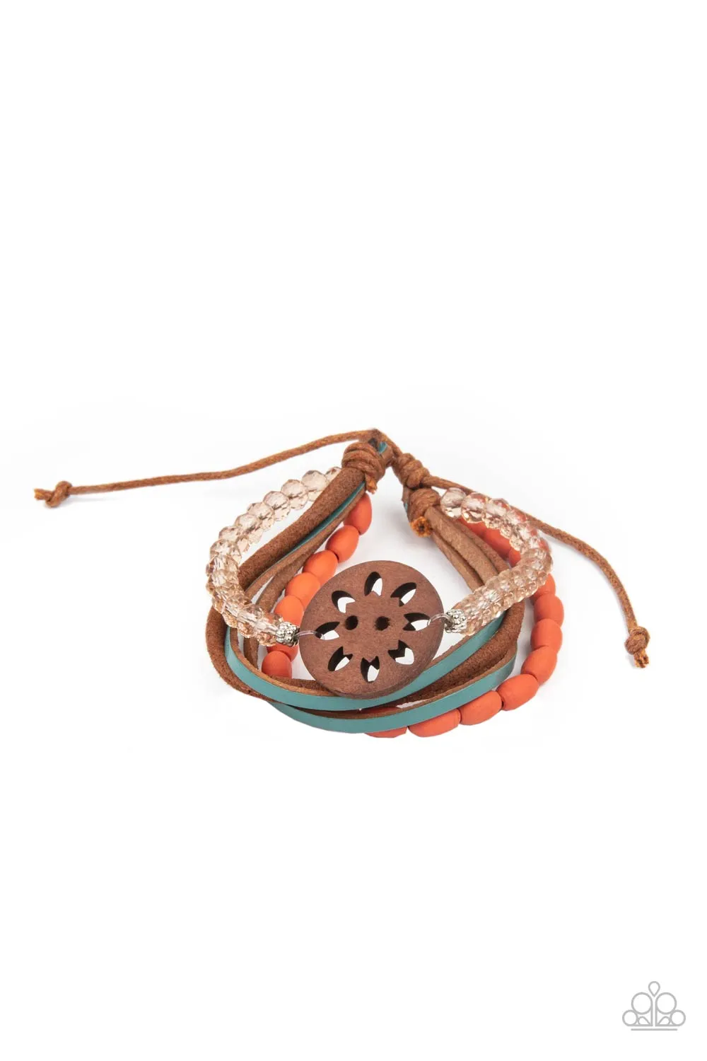 Paparazzi Accessories - Desert Gallery -Brown and Orange Bracelet