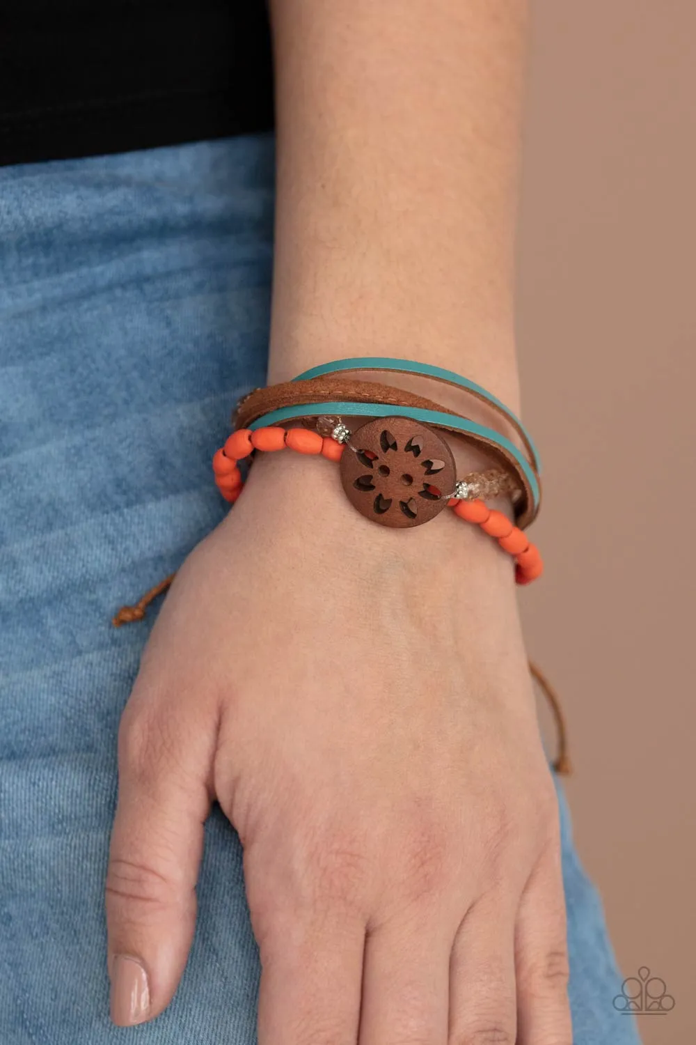 Paparazzi Accessories - Desert Gallery -Brown and Orange Bracelet