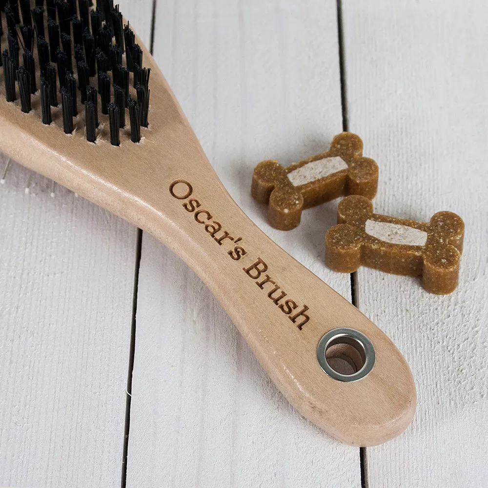 Personalised Wooden Dog Brush