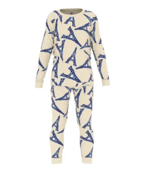 Petit Bateau Boy's LS Eiffel Tower Print Loungewear Set