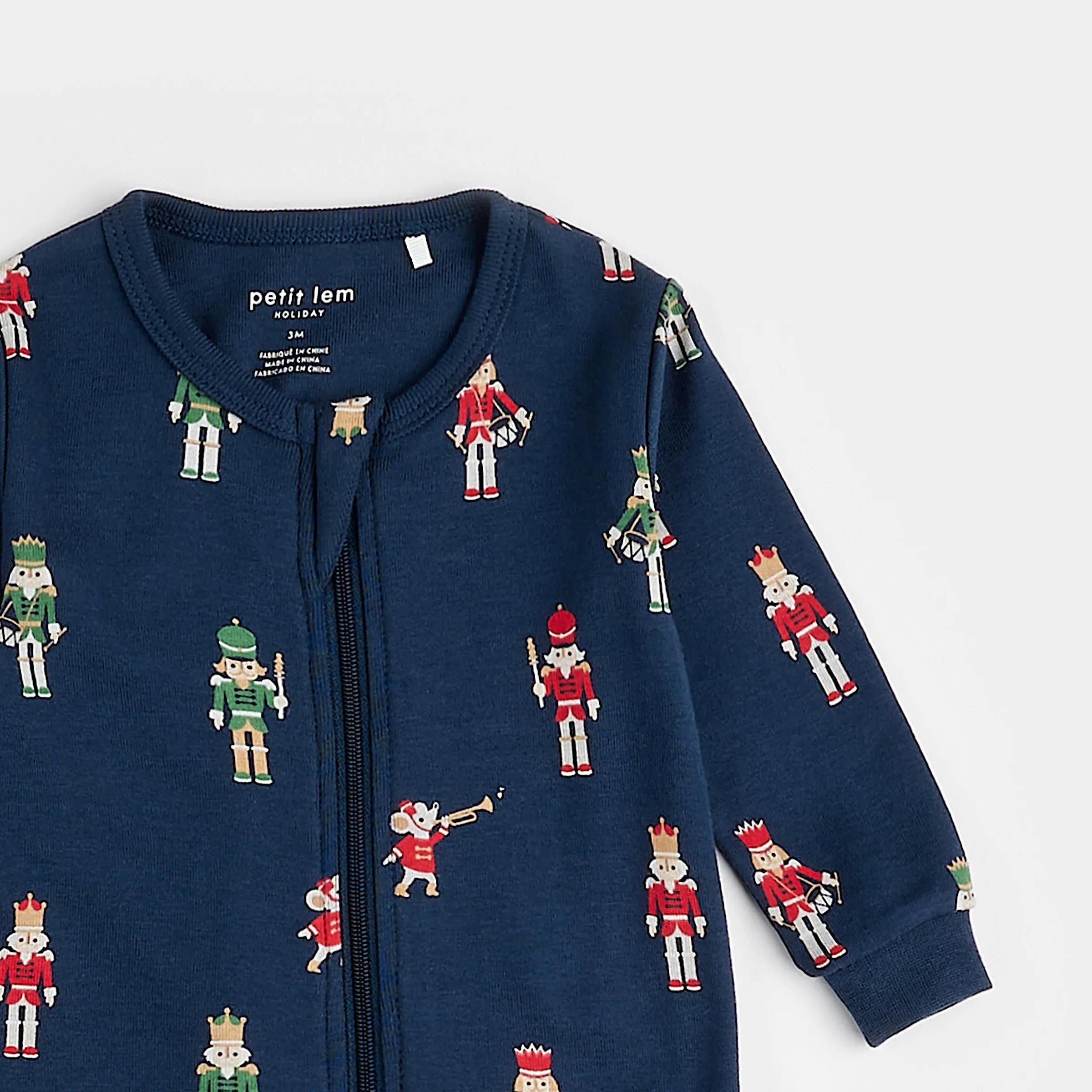 Petit Lem Nutcracker Print on Dress Blue Sleeper