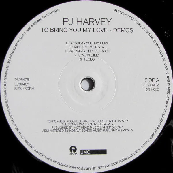 PJ Harvey ~ To Bring You My Love - Demos