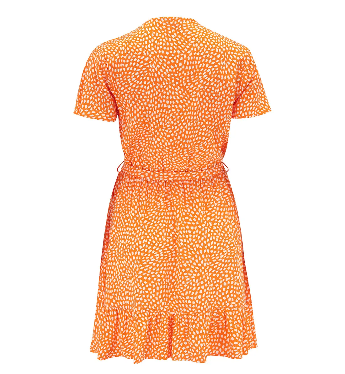 Pour Moi Tiered Wrap Beach Dress (91033) - Orange/White