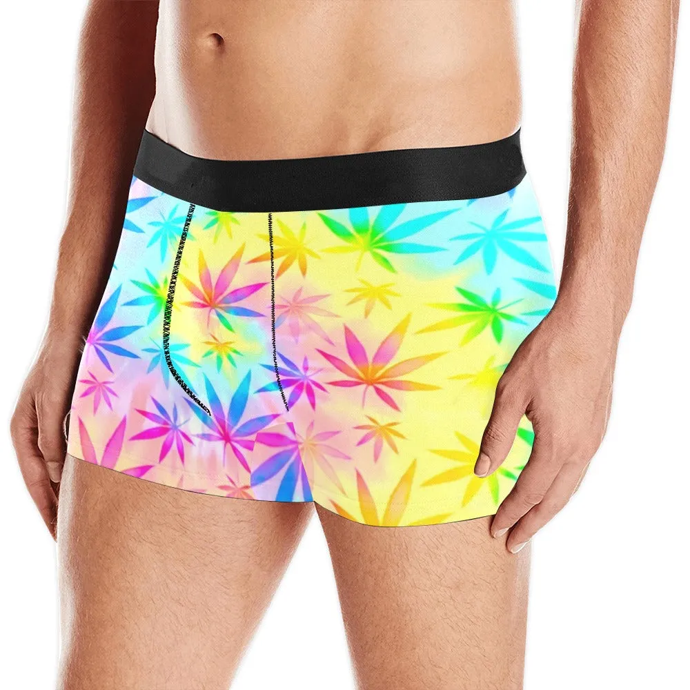 Rainbow Weed Tie-Dye Boxer Briefs