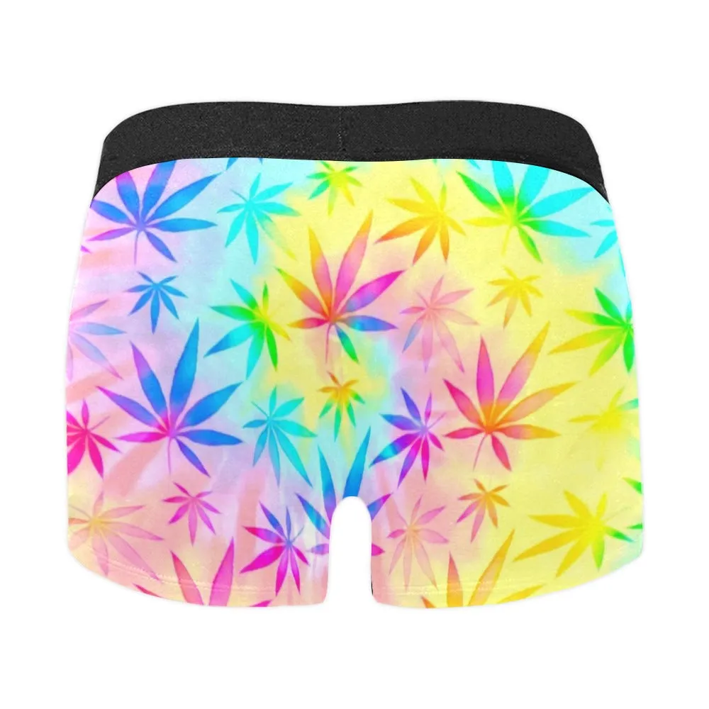 Rainbow Weed Tie-Dye Boxer Briefs