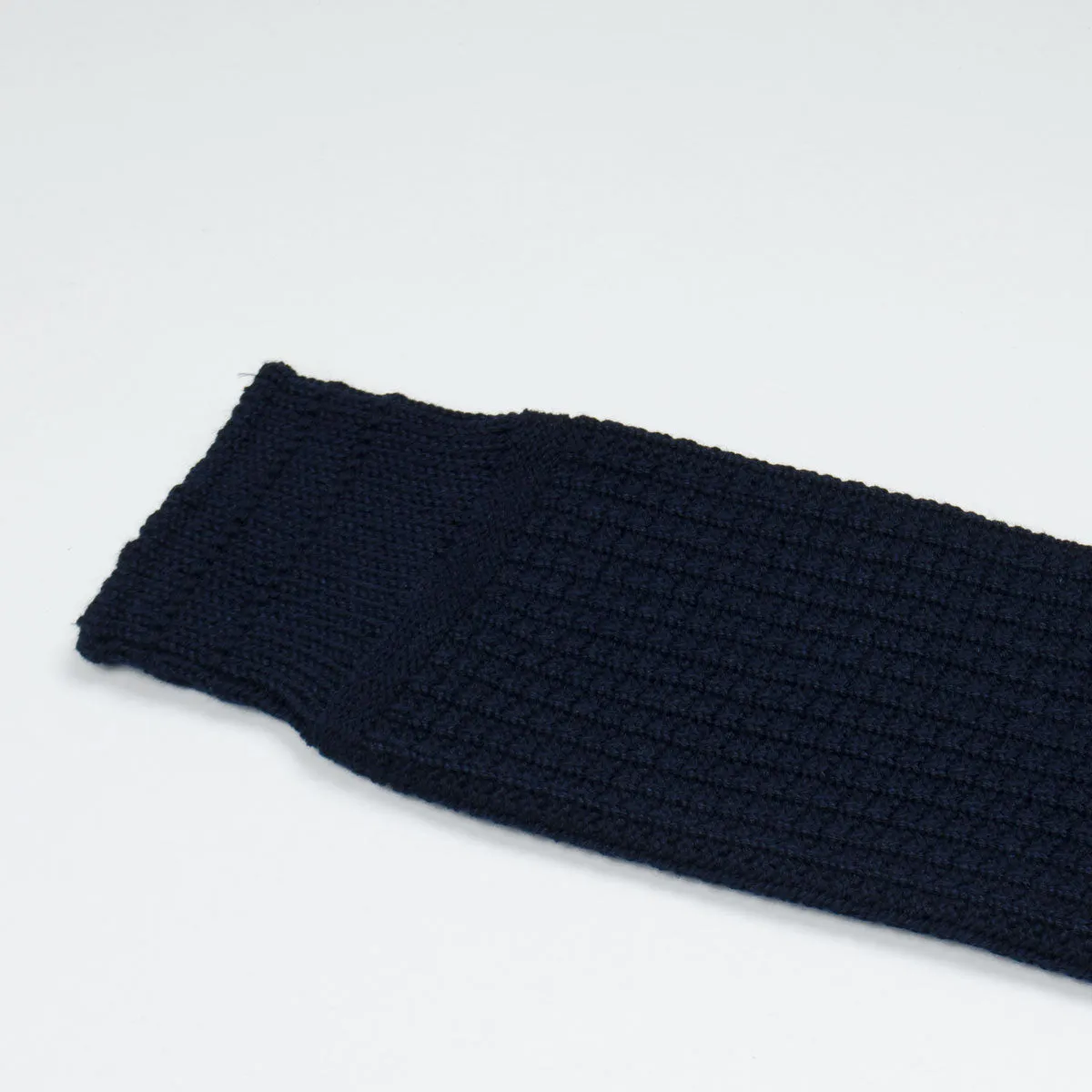 RoToTo - Cotton Waffle Crew Socks - Navy