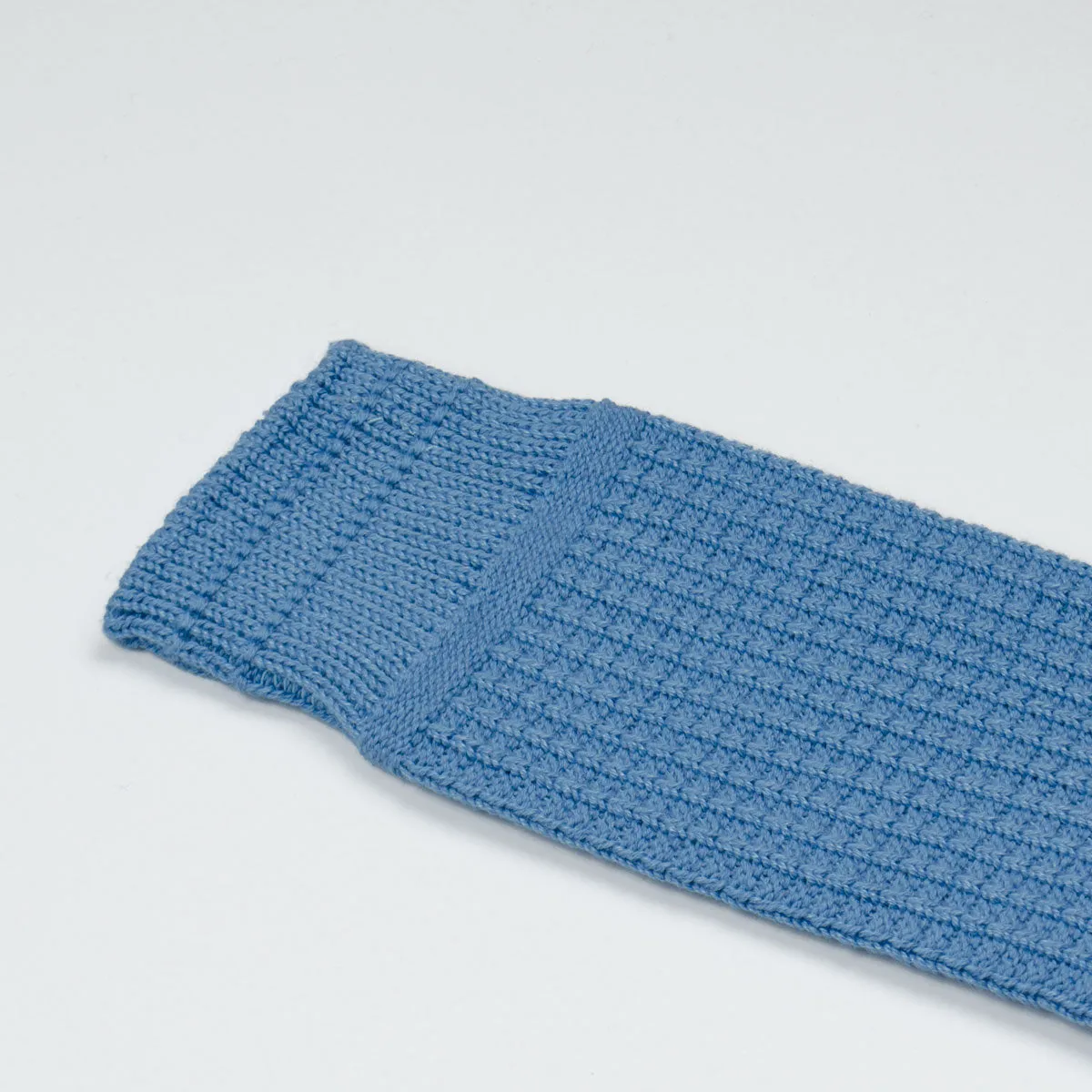 RoToTo - Cotton Waffle Crew Socks - Sky Blue