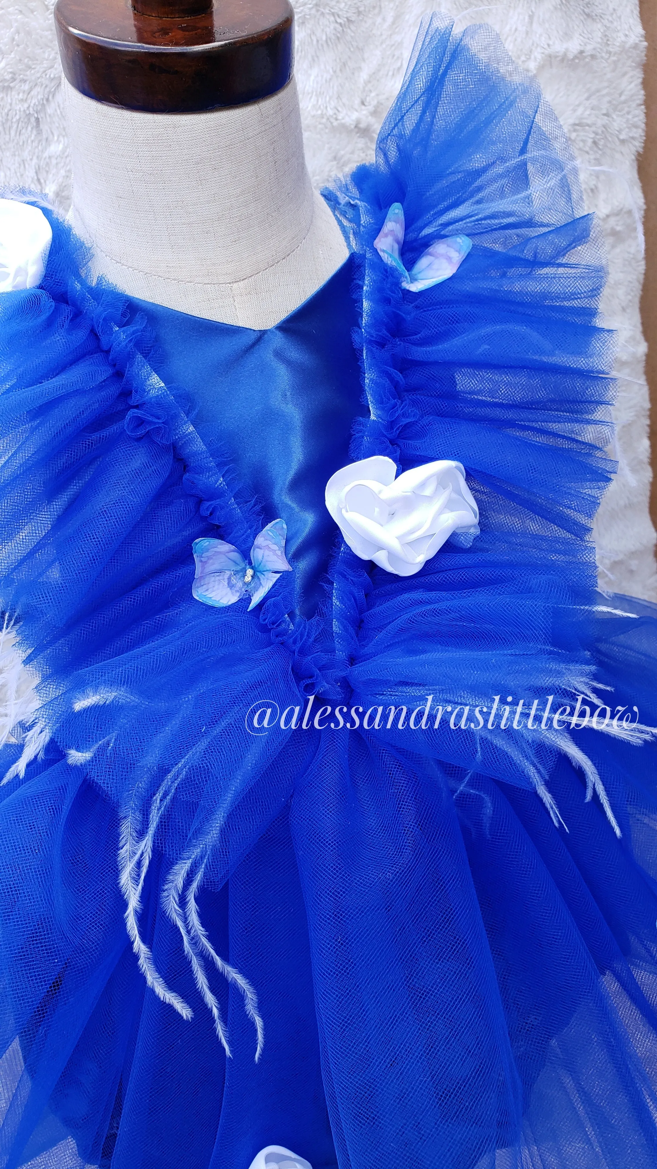 Royal Blue Butterfly Whimsical Romper