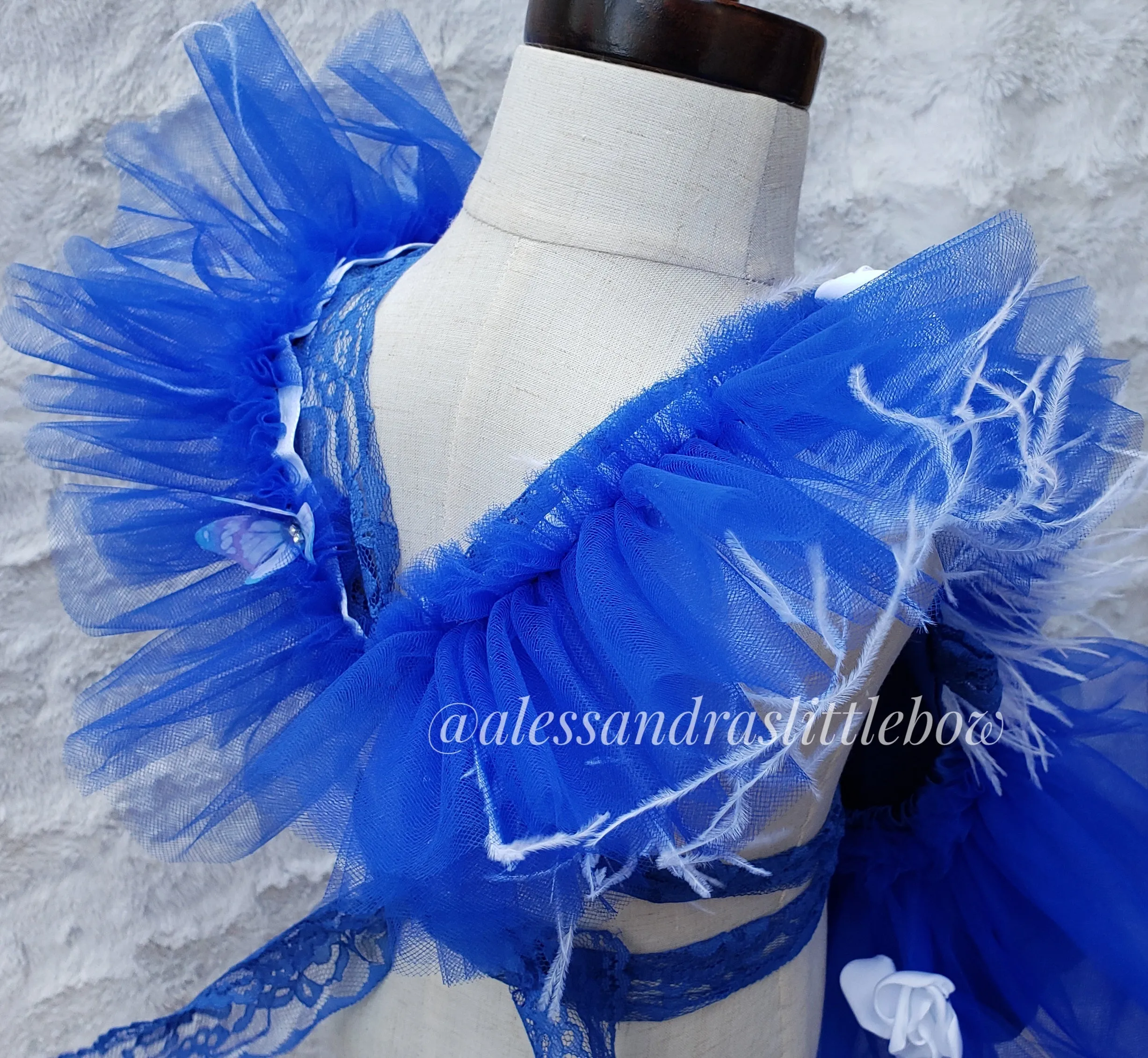 Royal Blue Butterfly Whimsical Romper