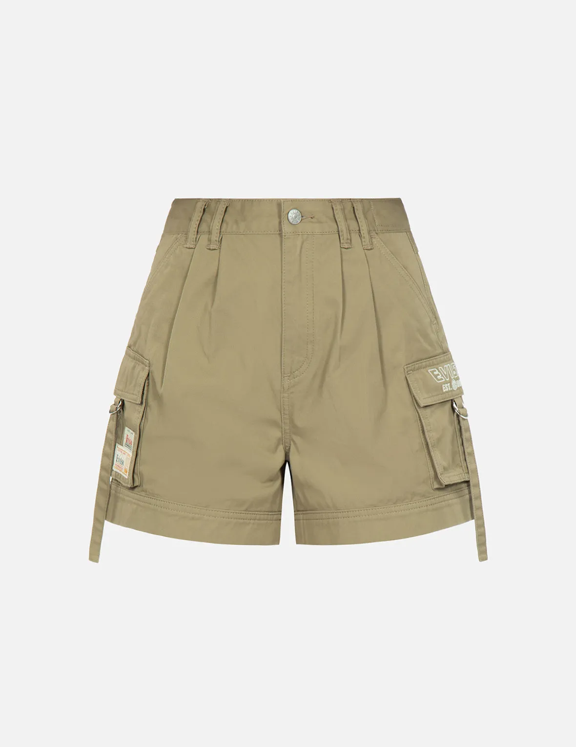 Seagull and Logo Embroidery Cargo Shorts