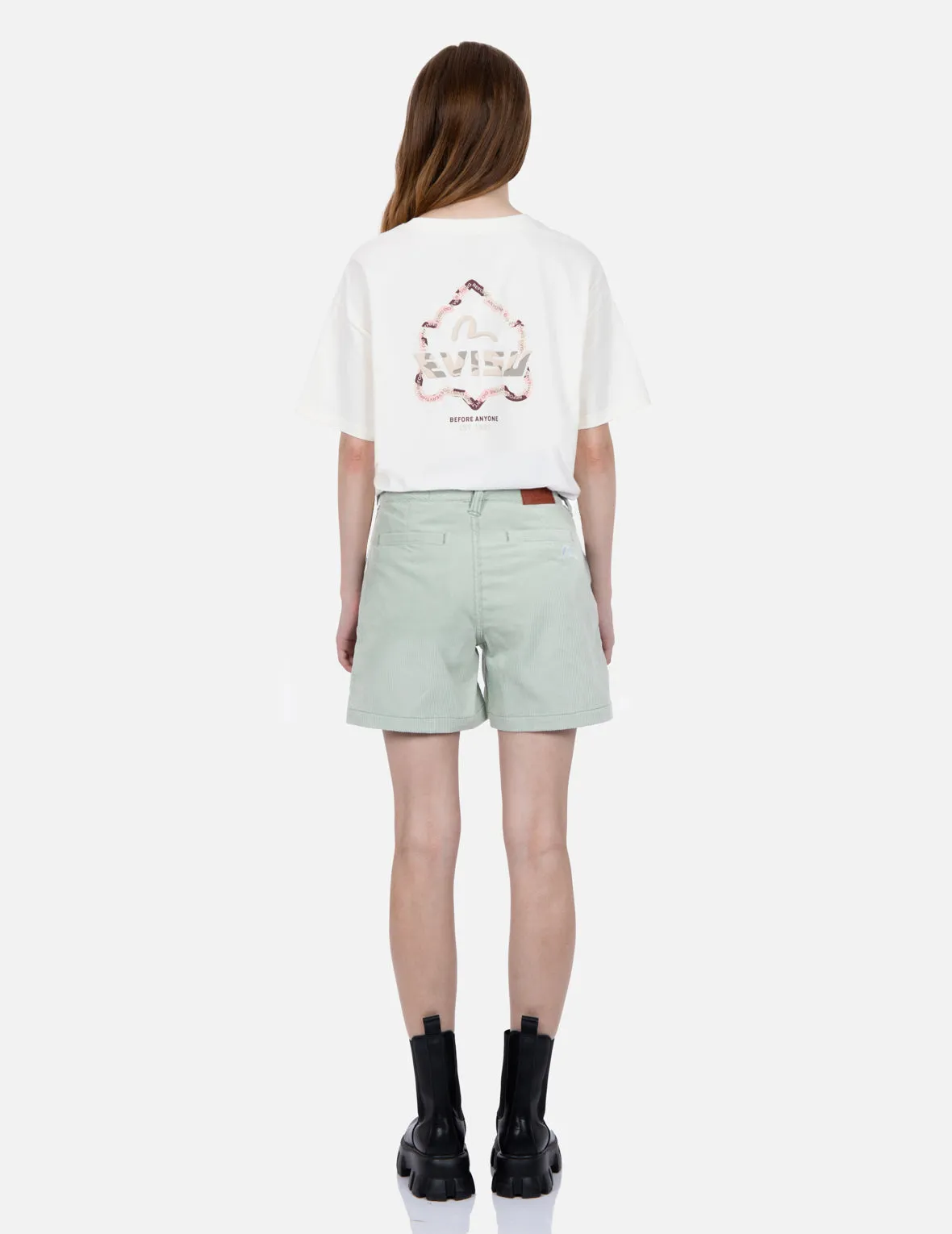 Seagull Embroidery Corduroy Shorts