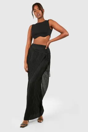 Skirts | Wrap Plisse Maxi Skirt | boohoo