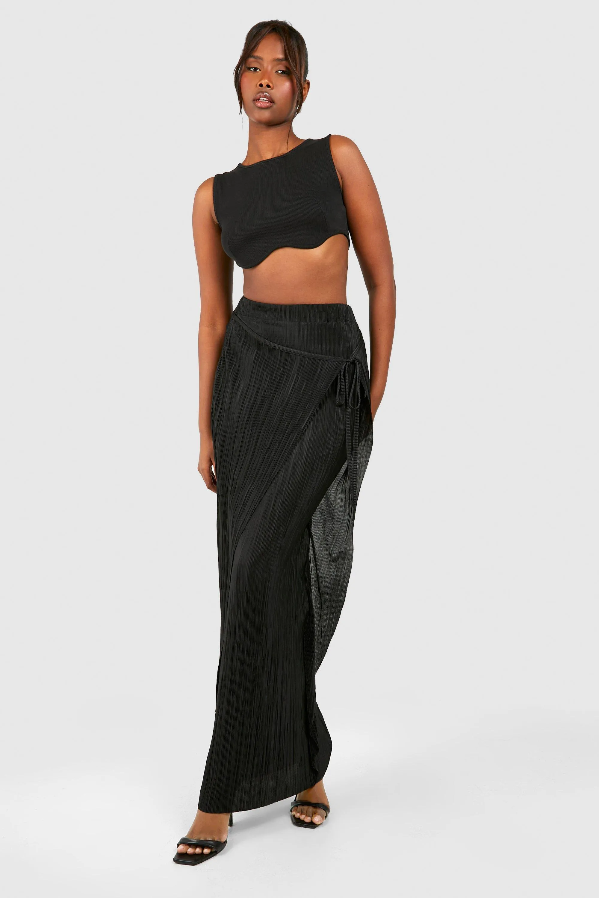 Skirts | Wrap Plisse Maxi Skirt | boohoo