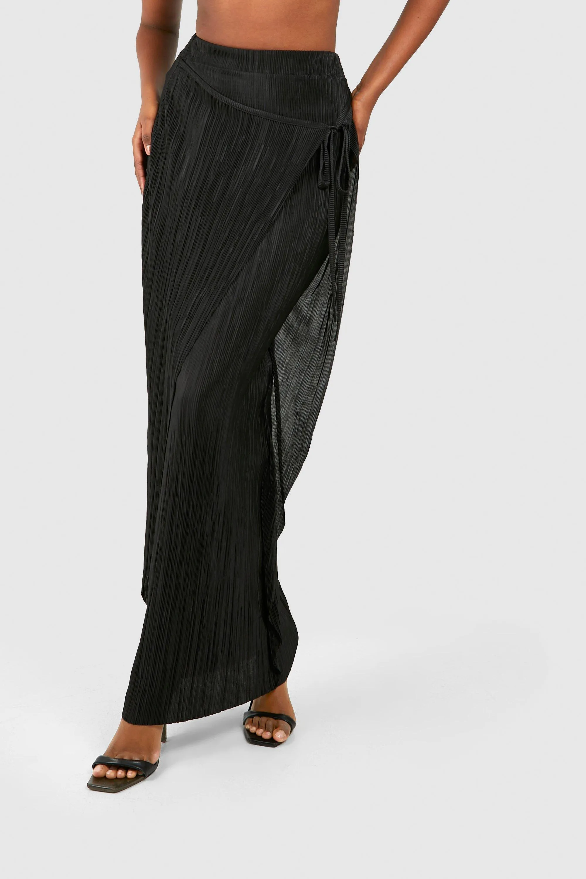 Skirts | Wrap Plisse Maxi Skirt | boohoo