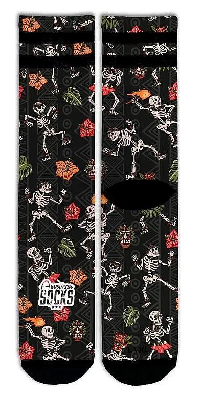 socks American Socks Signature Mid High - Dancing Skeletons