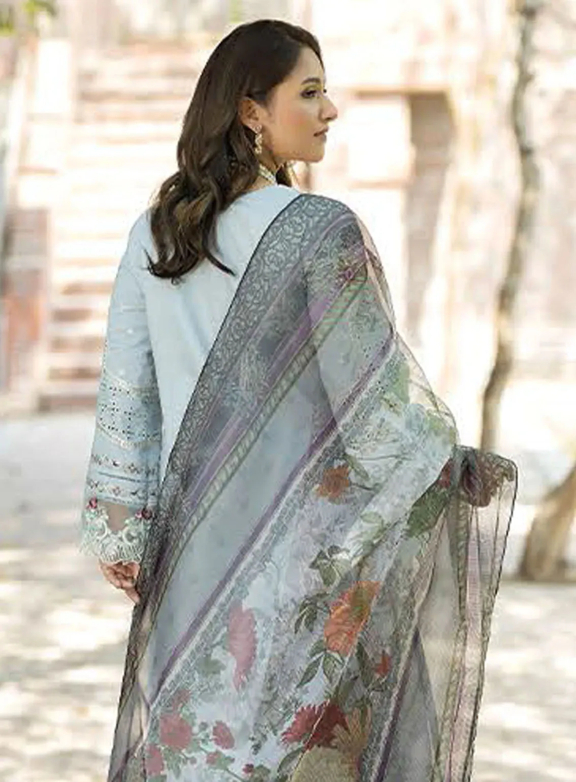 Subah-E-Roshan By Serene Premium Luxury Embroidered Lawn 3 Piece Unstitched Suit ASL-71 ZIBAIISH