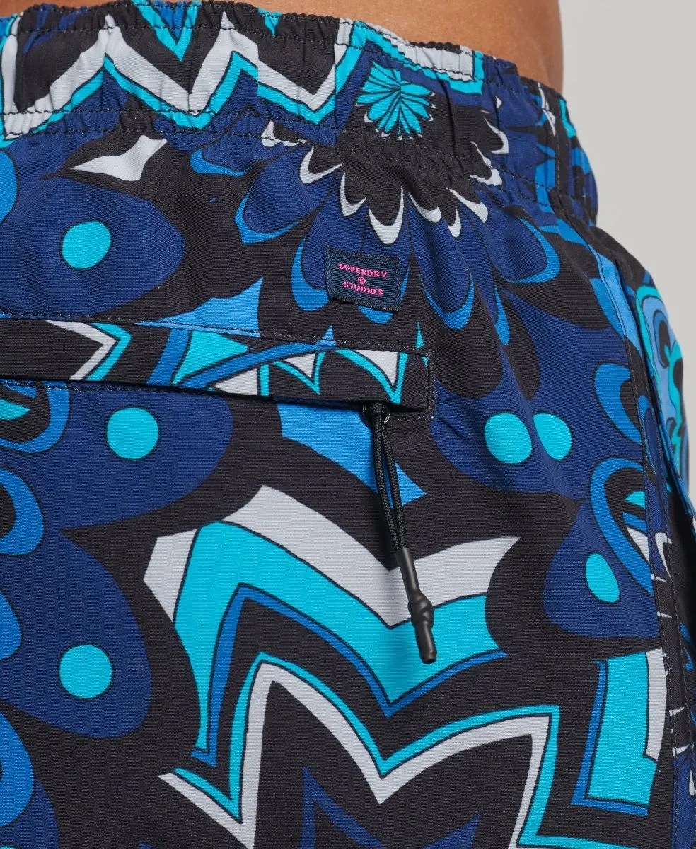 Superdry Summer Print Swim Shorts Psychedelic Blue Print