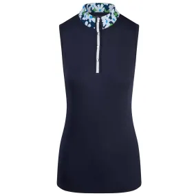 Swing Out Sister Clarissa Ladies Sleeveless Golf Polo Shirt Navy Blazer