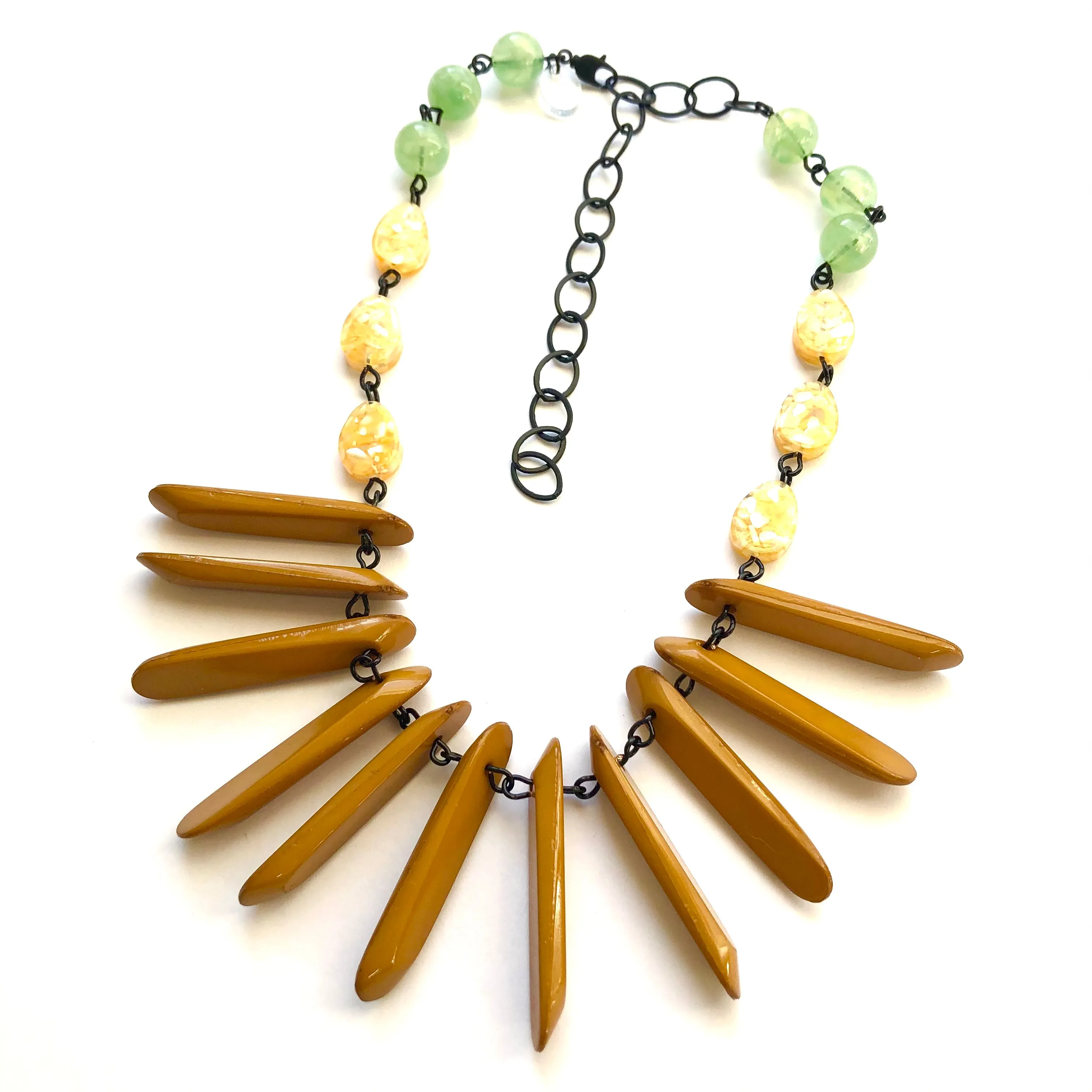 Terra Firma Spike Collar Beaded Amelia Necklace