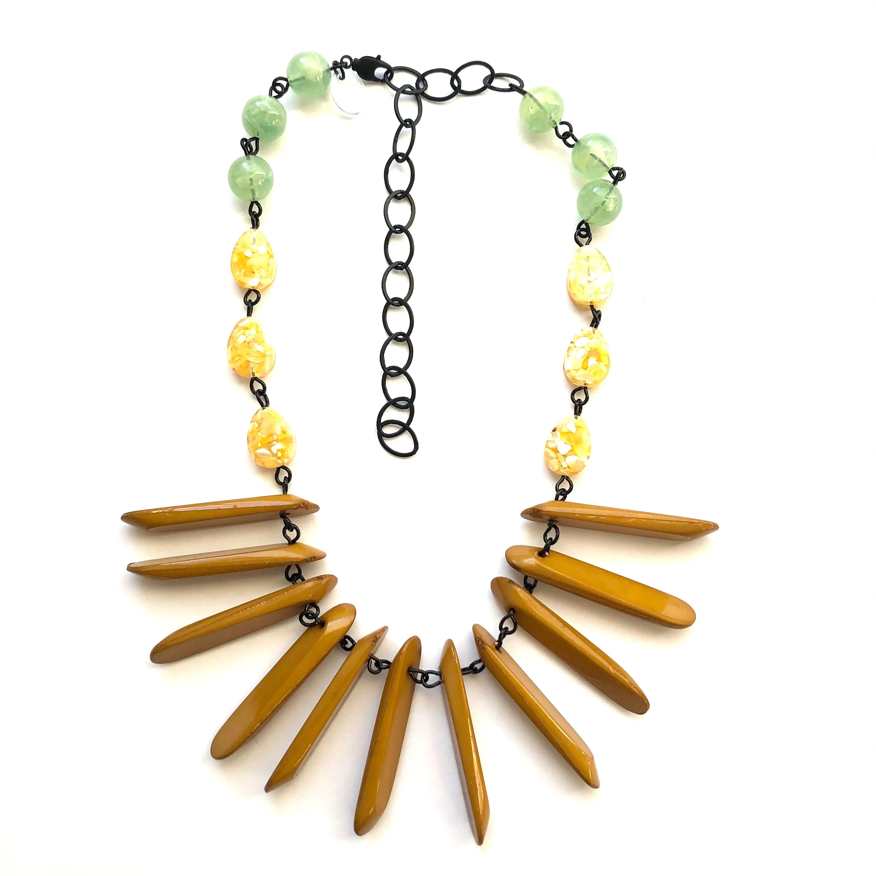 Terra Firma Spike Collar Beaded Amelia Necklace