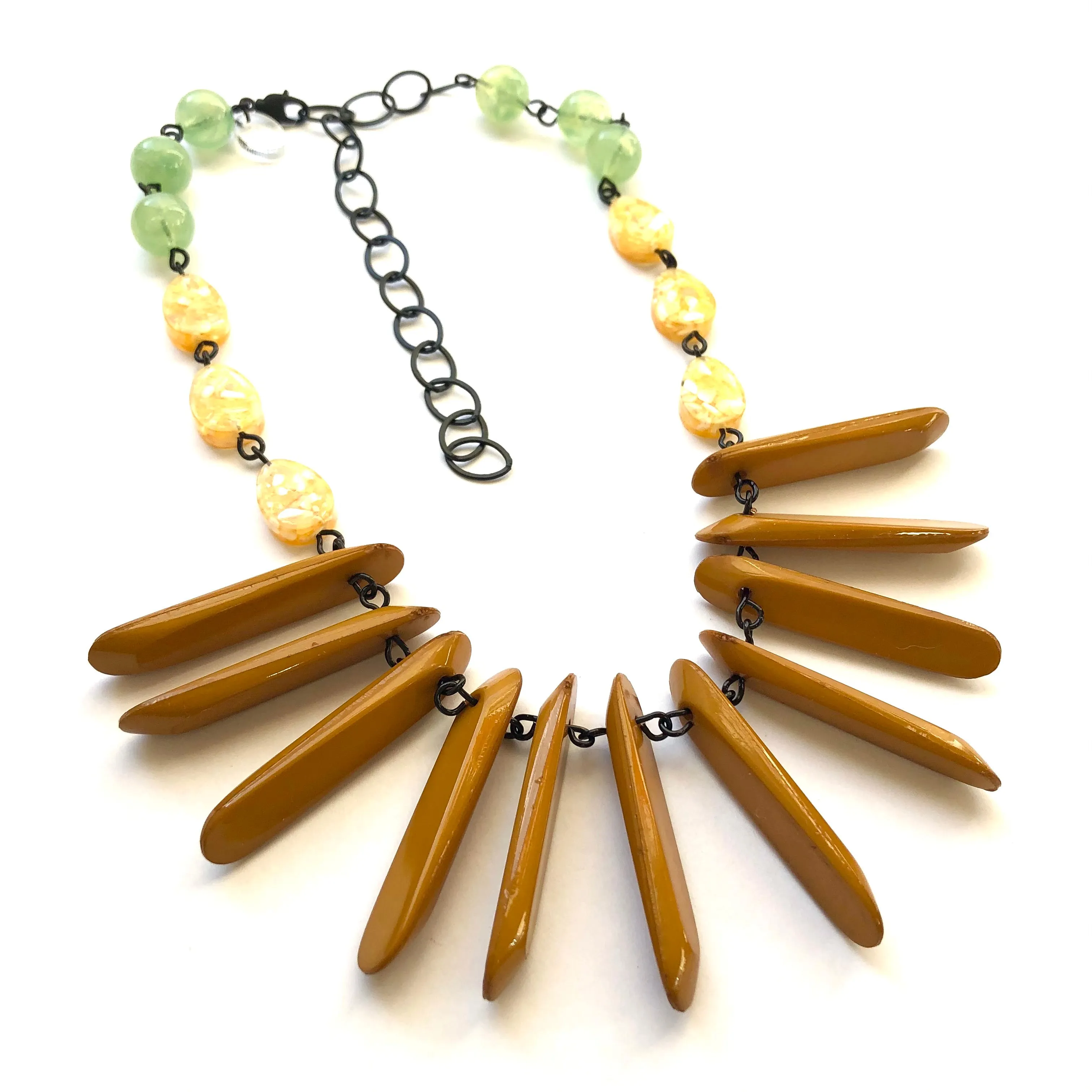 Terra Firma Spike Collar Beaded Amelia Necklace