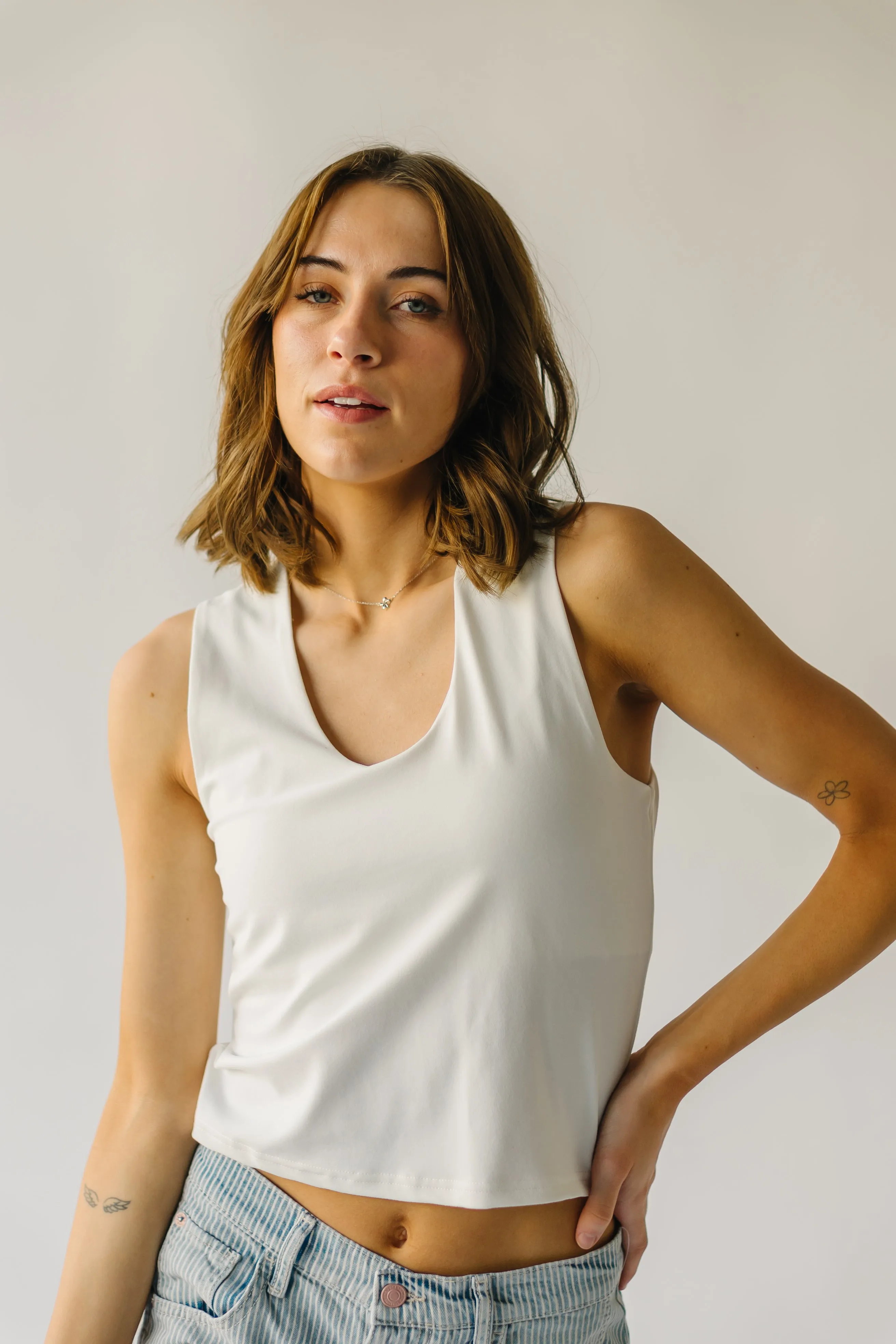 The Agresta Cropped Tank in White