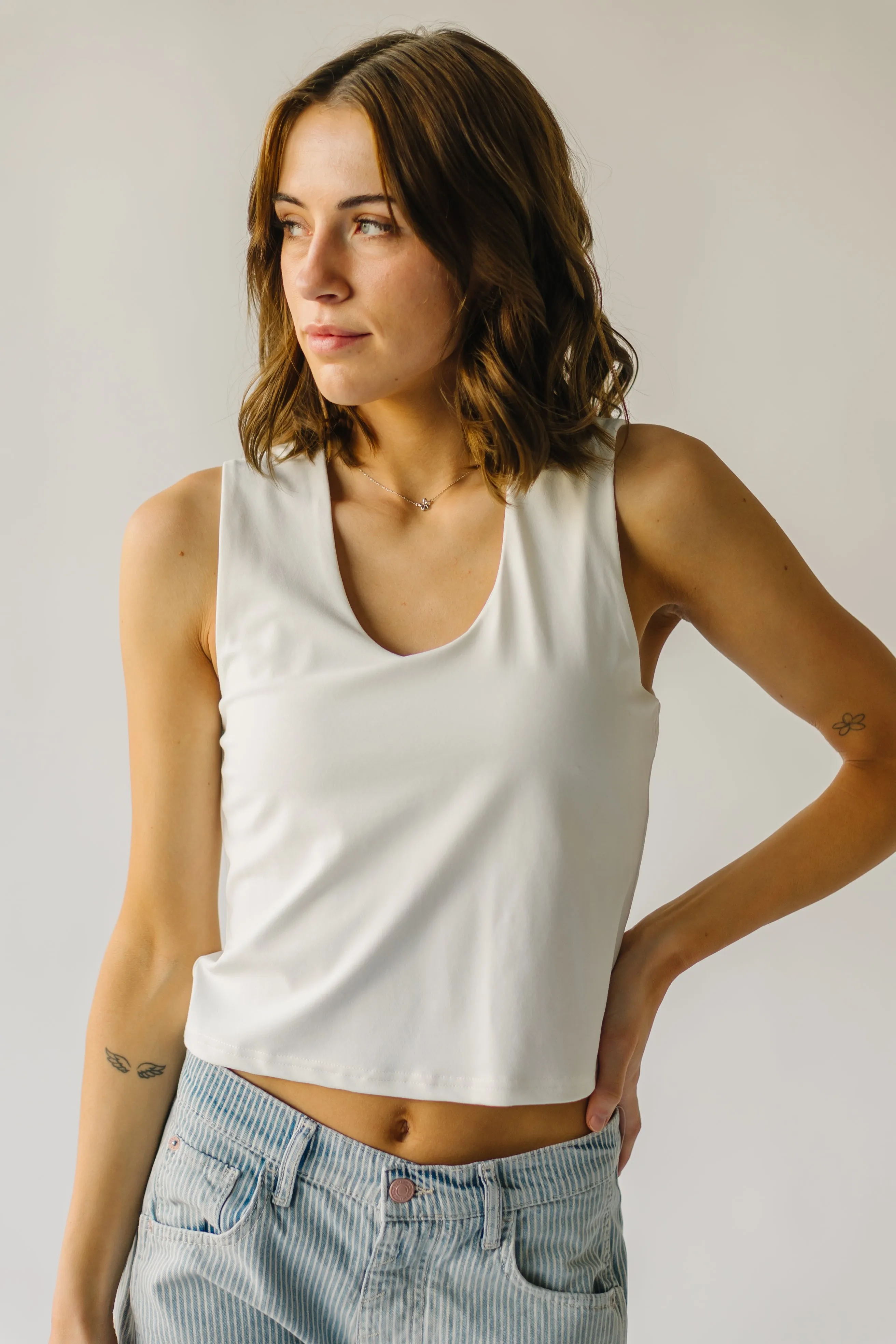 The Agresta Cropped Tank in White