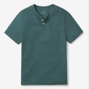 The Normal Brand Active Puremeso Henley Tee In Pine