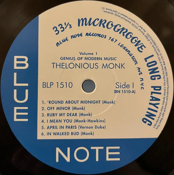 Thelonious Monk ~ Genius Of Modern Music (Volume One)