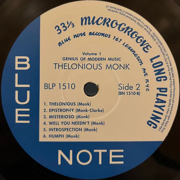 Thelonious Monk ~ Genius Of Modern Music (Volume One)