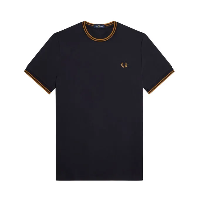 TSHIRT TWIN TIPPED Man Navy Caramel 