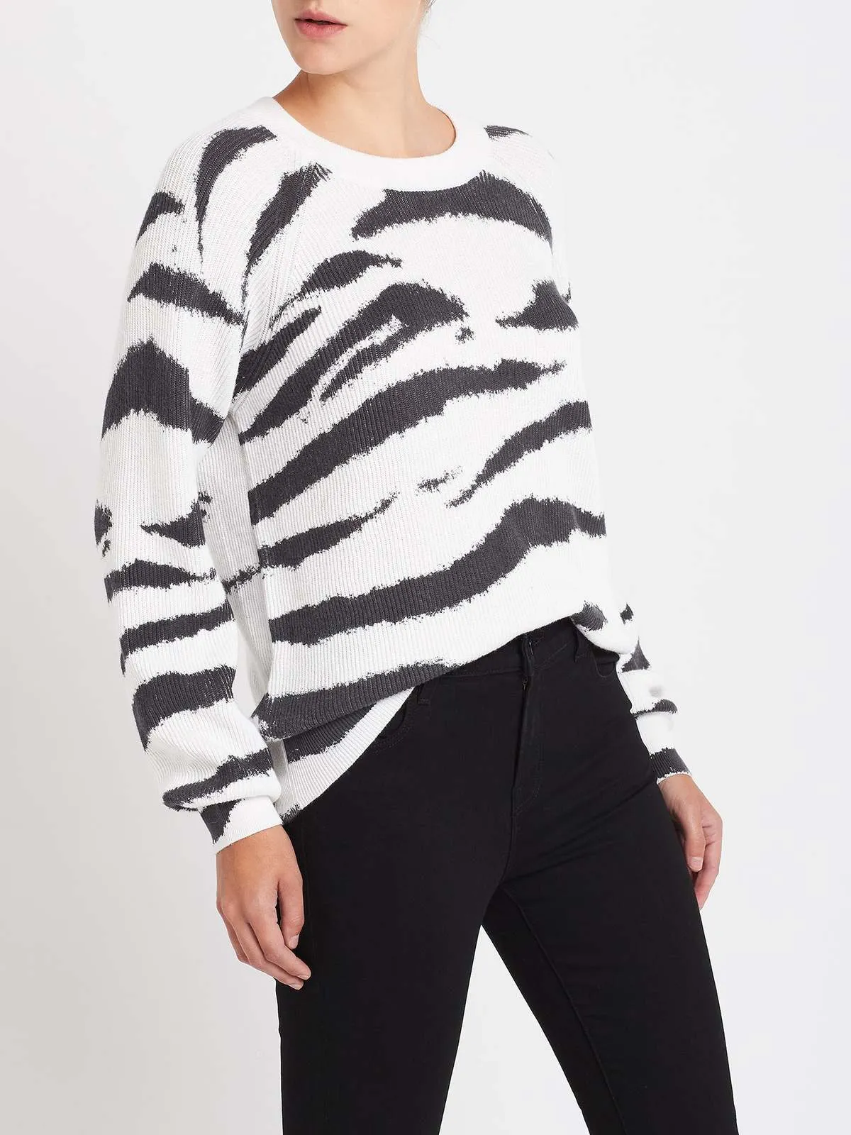 Venus Sweater - White Watercolour Tiger