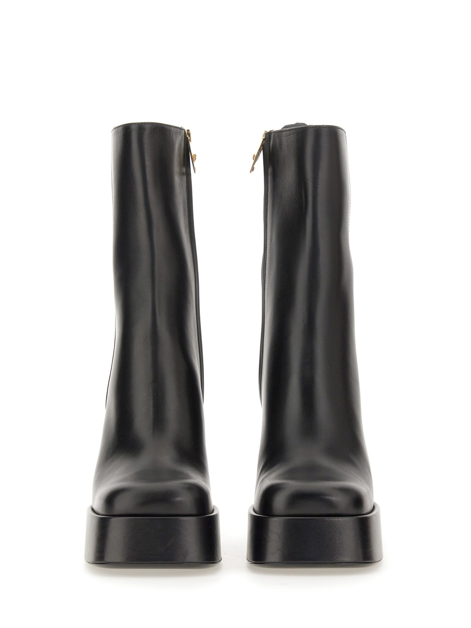 VERSACE    LEATHER BOOT WITH PLATFORM AEVITAS