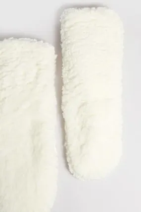 White Fluffy Slipper Socks